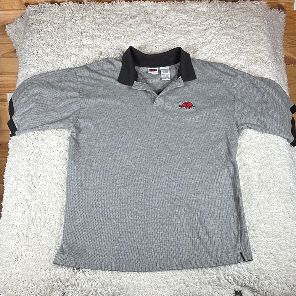 Iron Knights Athletics University of Arkansas Men's Gray Polo Shirt, Size XL